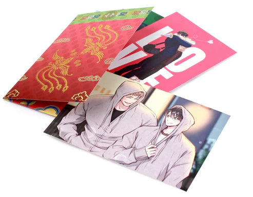 Honey Bear Phoenix Embroidered Silk Quilt Postcard Set