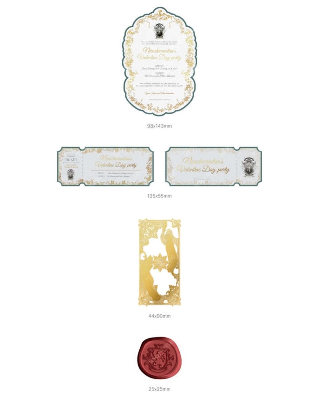 A Stepmother's Marchen Invitation to the Neuschwanstein Mansion Set