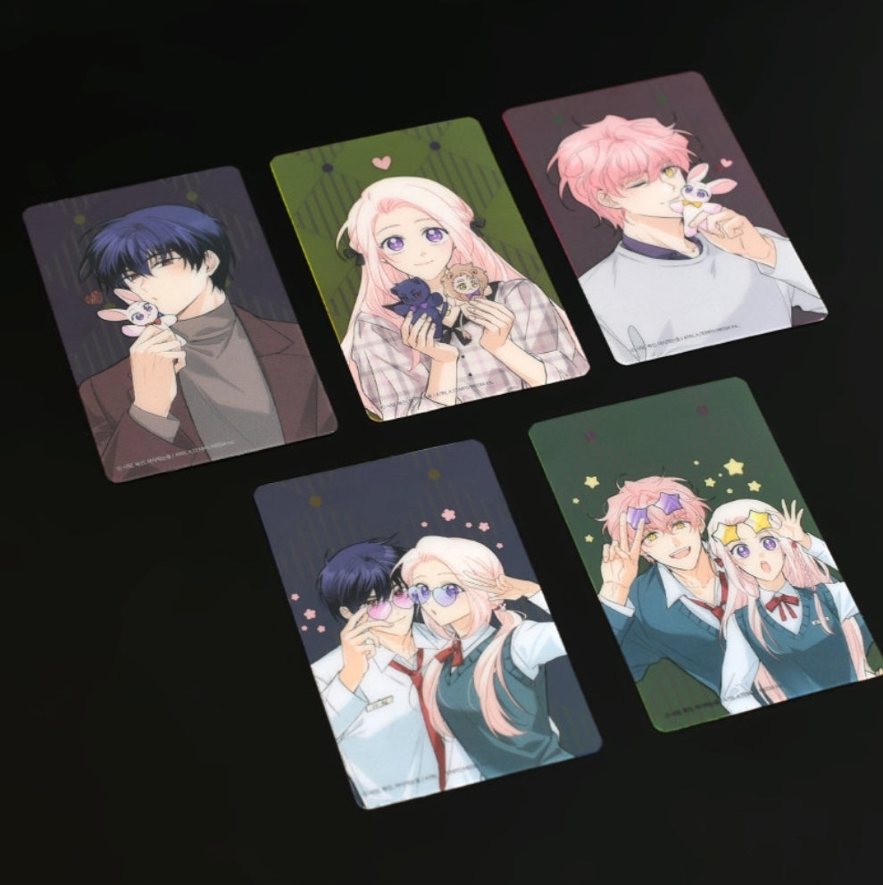 Little Rabbit and the Big Bad Panther Set of 5 Translucent Background Photocards