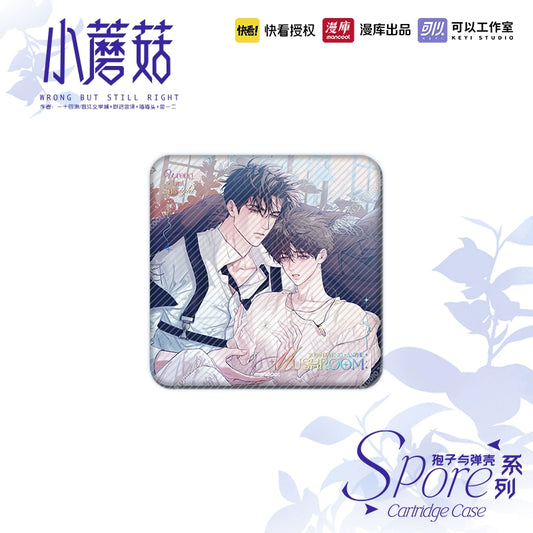 [CH][Pre-order] Little Mushroom "Spore and Cartridge Case" Square Can Badge