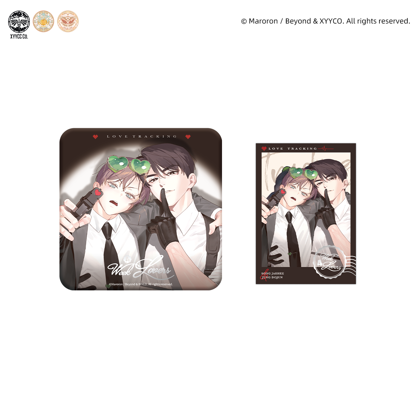 4 Week Lovers Love Tracking Square Can Badge Set