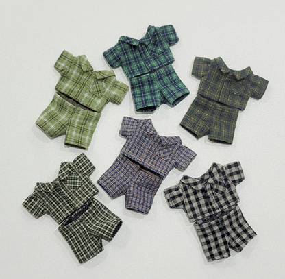 10cm Doll Vintage Check Pajama Set
