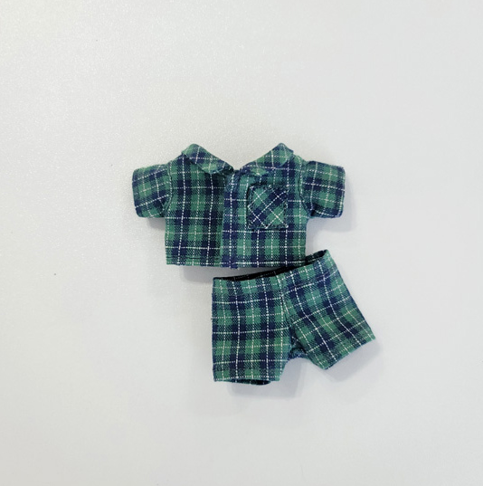 10cm Doll Vintage Check Pajama Set