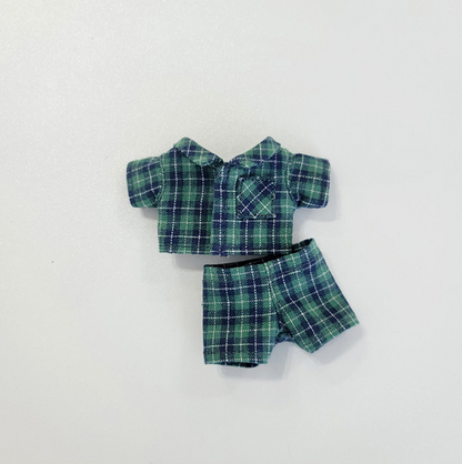 10cm Doll Vintage Check Pajama Set
