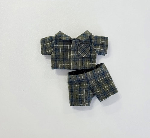 10cm Doll Vintage Check Pajama Set