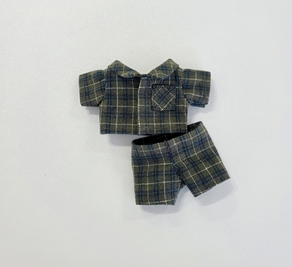 10cm Doll Vintage Check Pajama Set