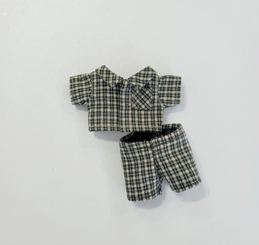 10cm Doll Vintage Check Pajama Set