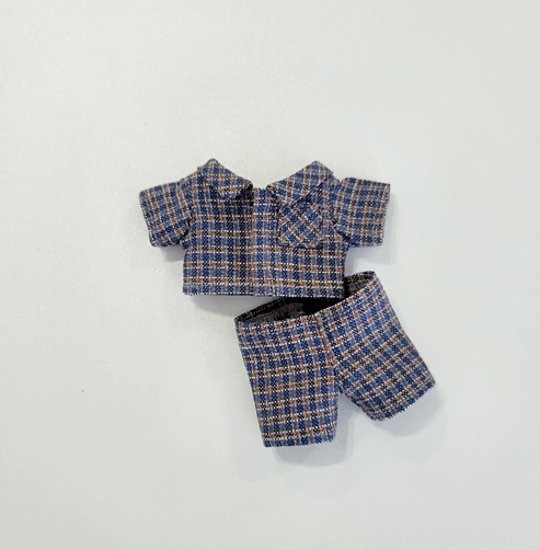 10cm Doll Vintage Check Pajama Set
