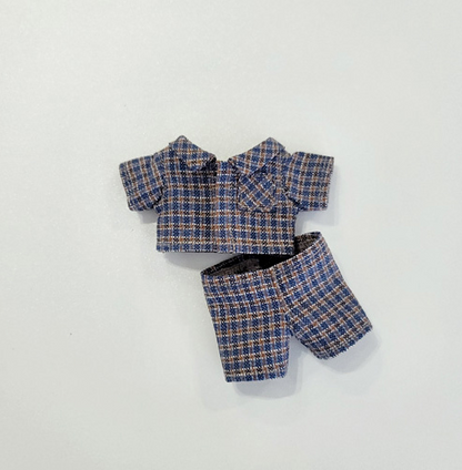 10cm Doll Vintage Check Pajama Set