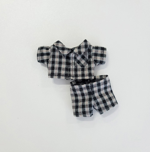 10cm Doll Vintage Check Pajama Set