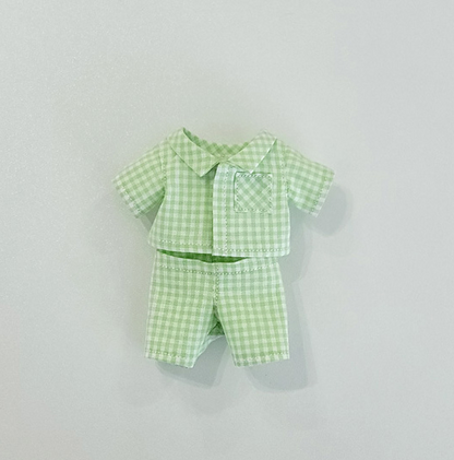 10cm Doll Pastel Check Pajama Set