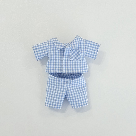 10cm Doll Pastel Check Pajama Set
