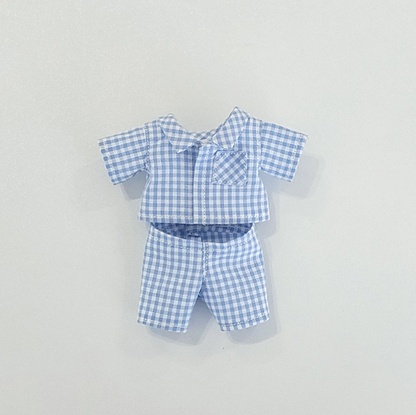 10cm Doll Pastel Check Pajama Set