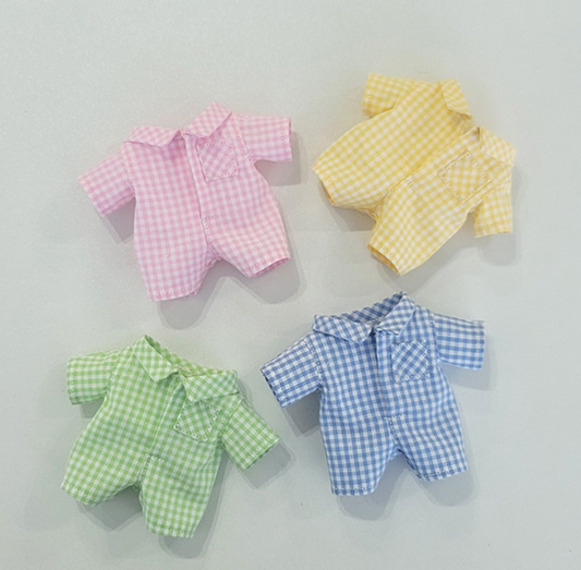 10cm Doll Pastel Check Jumpsuit