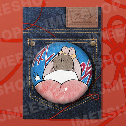 Red Thread Quest Slap Cushion Can Badge