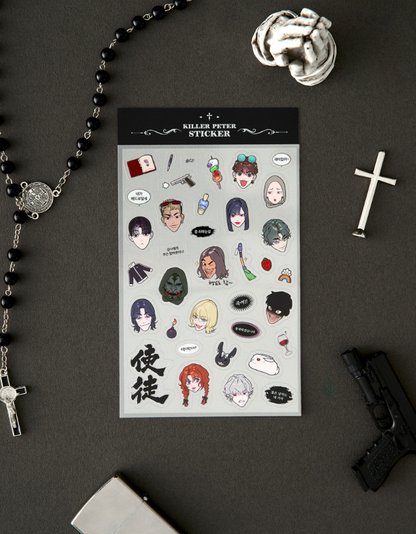 Killer Peter Transparent Sticker Set