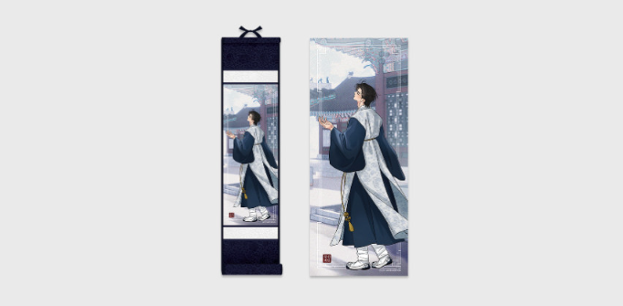 [Pre-order] Romantic Flower Silk Single Item:  Wall Scroll