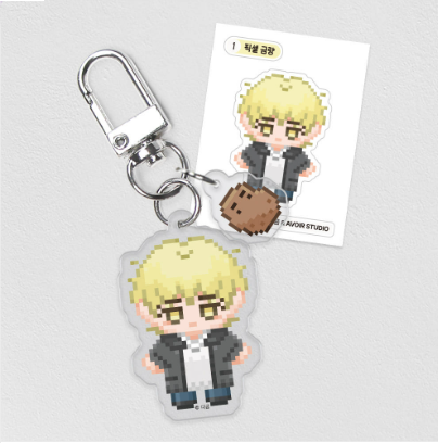The Sacred Serpent's Seduction Pixel Acrylic Keychain