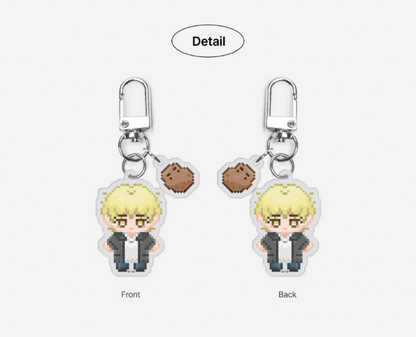 The Sacred Serpent's Seduction Pixel Acrylic Keychain
