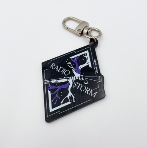 Radio Storm - Acrylic Nacre Logo Keyring