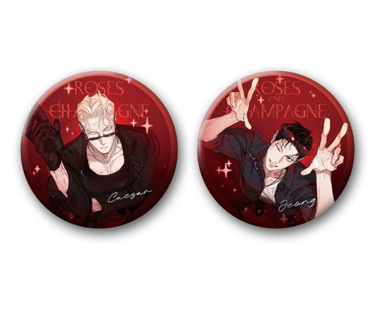 [Pre-order] Roses and Champagne Badge Set (65mm)