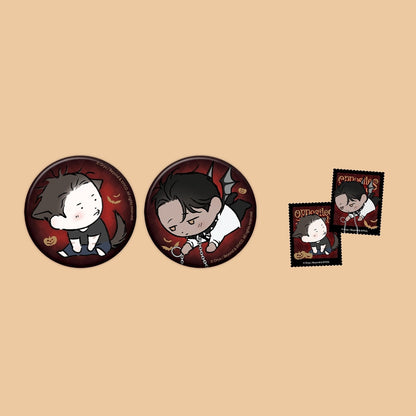 [CH][Pre-order] Opposites Attract "Etching Possession"  Chibi Can Badge Set