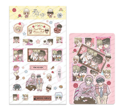Pond Where Flowers Fall Decorative Sticker + Photo Card Set