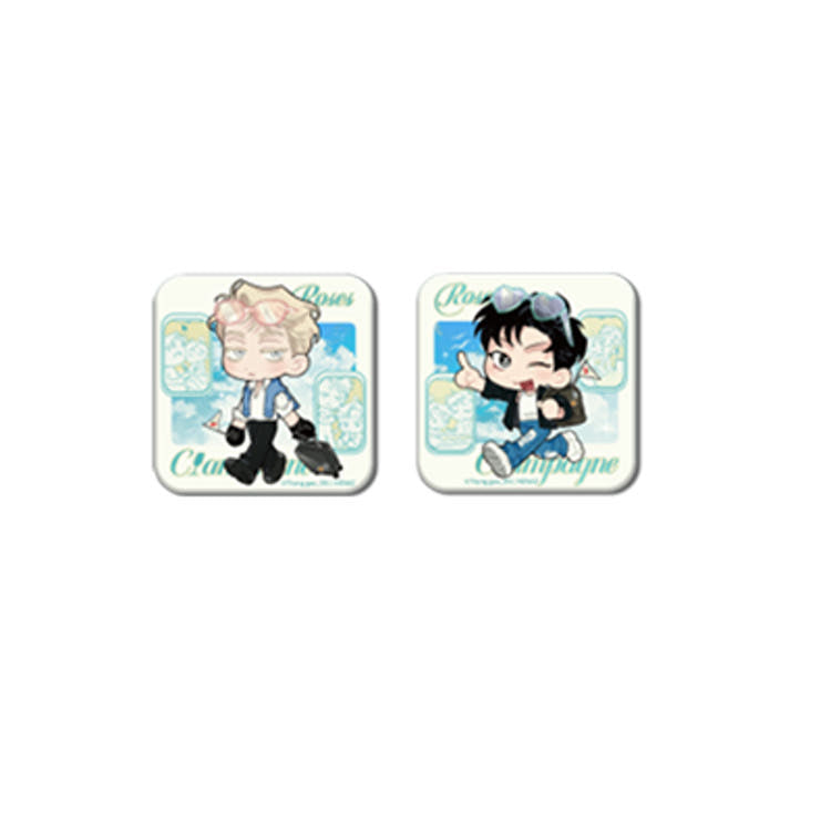 [Pre-order]Roses and Champagne 50mm Square Badge Set