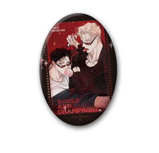 [Pre-order] Roses and Champagne Oval Badge