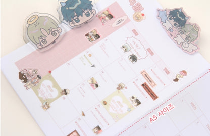 Pond Where Flowers Fall Decorative Sticker + Photo Card Set