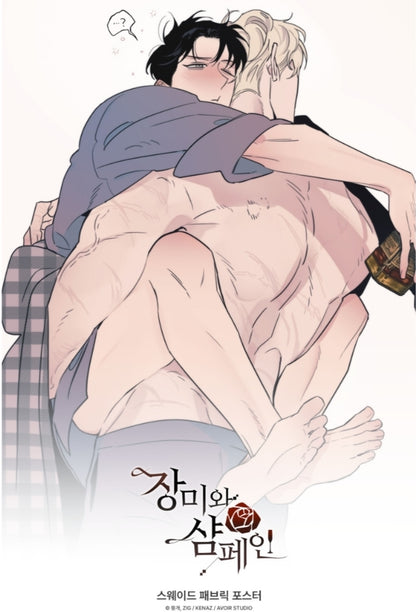 Rose and Champagne Suede Poster