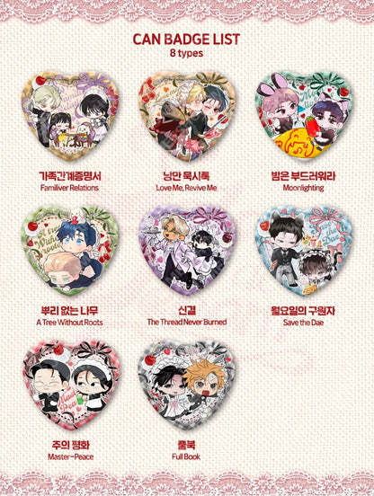[Regular/Pre-order] Salon de Lebom: Between Aprons & Gloves Heart Can Badge