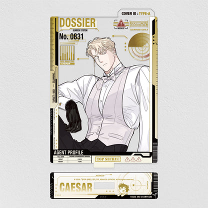 Rose and Champagne Caesar Dress-Up Acrylic Stand